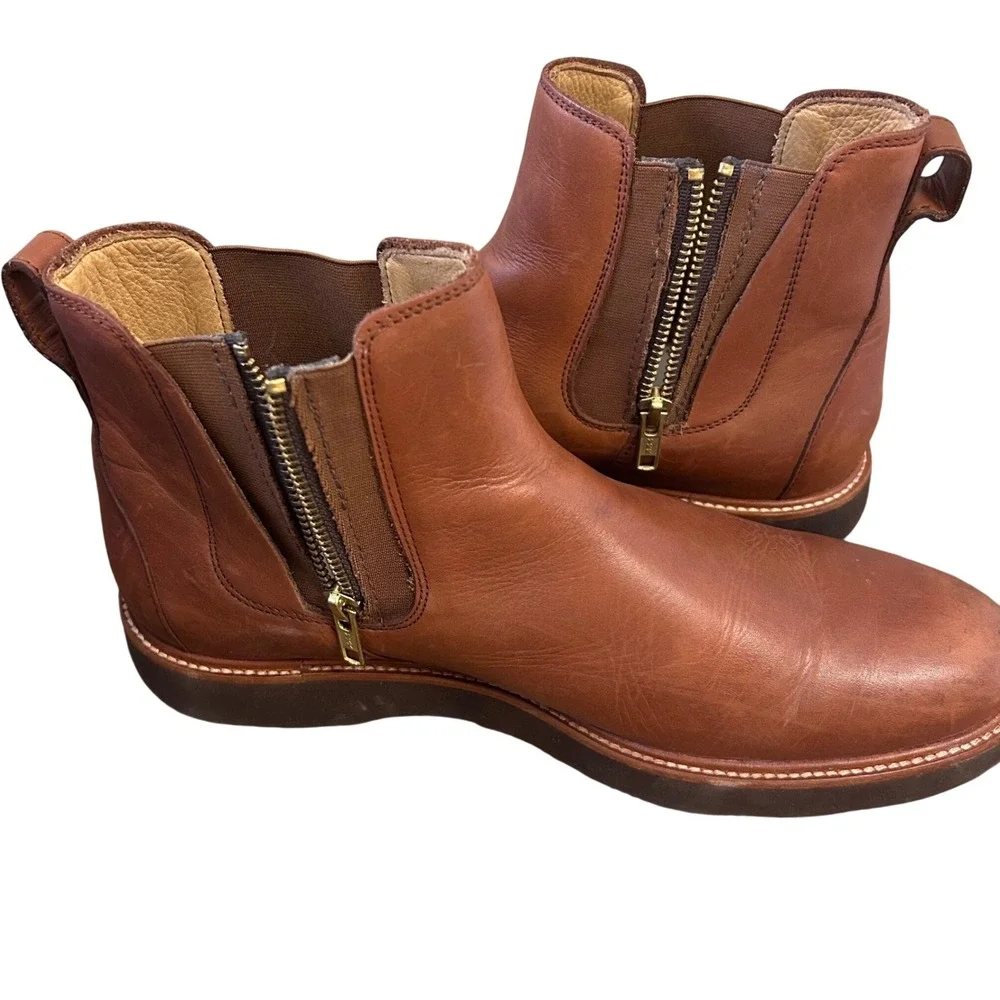 Samuel Hubbard Men's 24 Seven Chelsea Boots in Whiskey US 9 Full Grain Leather